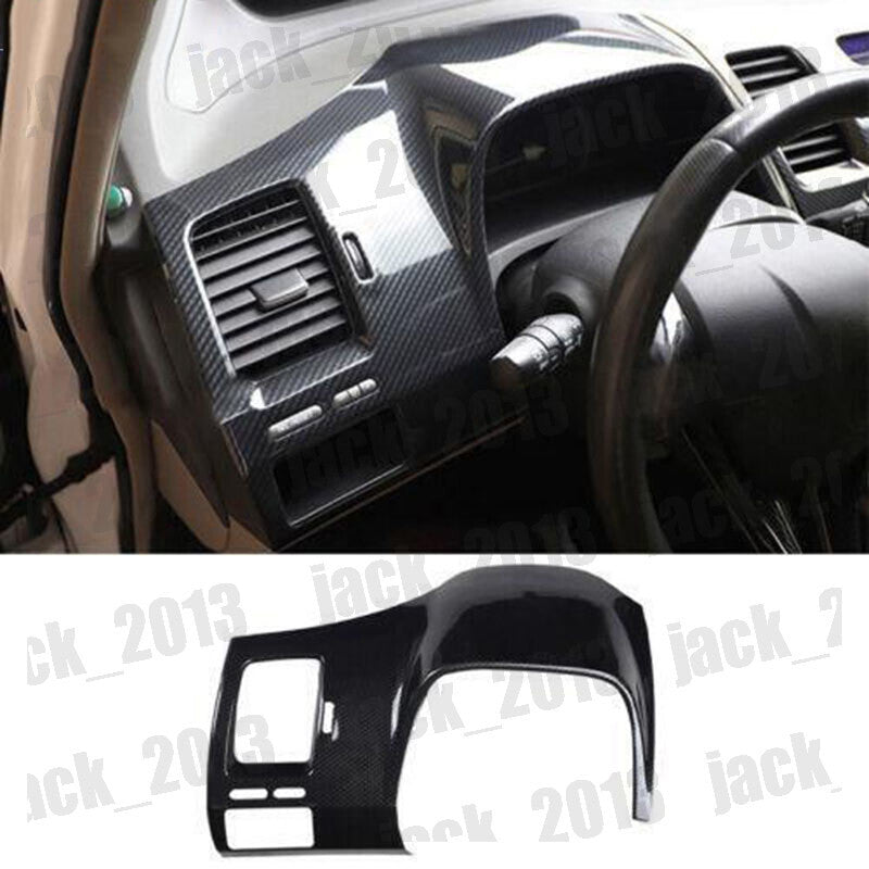 for Honda for Civic 2006-11 Carbon fiber style Dashboard Decorative Frame cover trim