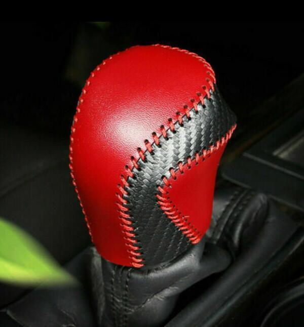 for Toyota for Camry 18-22 Carbon Fiber Leather Gear Shift Knob Shifter Lever Trim