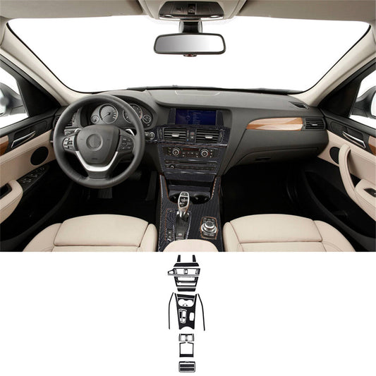 30X Carbon Fiber Center Console Cover Trim for BMW X3 F25 X4 F26 2011-2017 TypeB