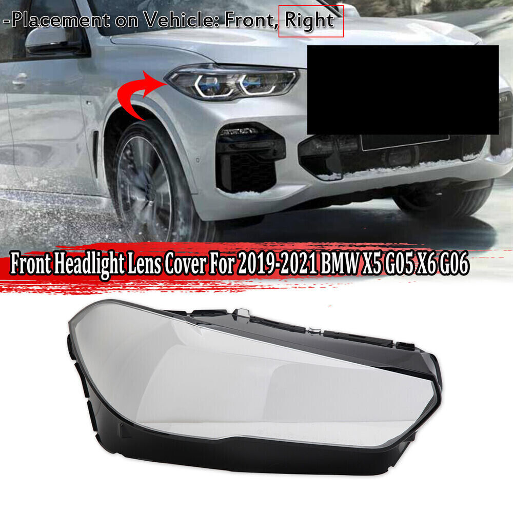 for BMW X5 G05 X6 G06 2019-2022 Lamp Cap Right Side Front Headlight Lens Cover