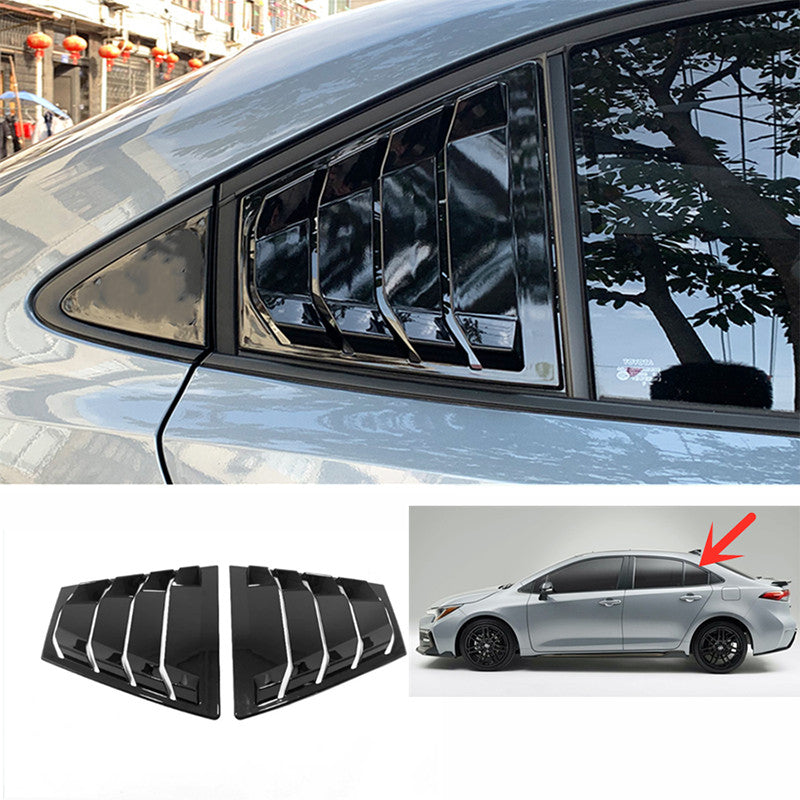 for Toyota for Corolla Sedan 2019-2023 Black Rear Window Louver Cover Side Vent Trim