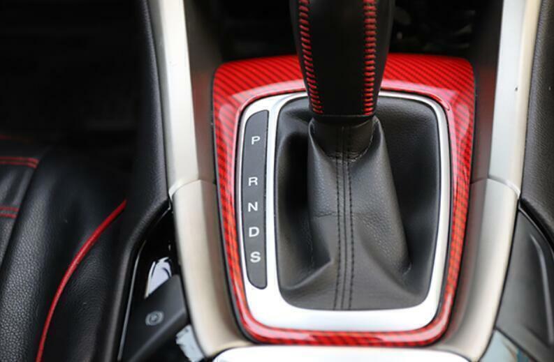 1X Red Carbon Fiber Console Gear Shift Frame Trim for Ford Mondeo Fusion 13-2016
