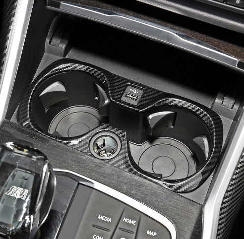 for BMW 3 Series G20 2019-21 Carbon Fiber ABS Center Water Cup Holder Cover Trim