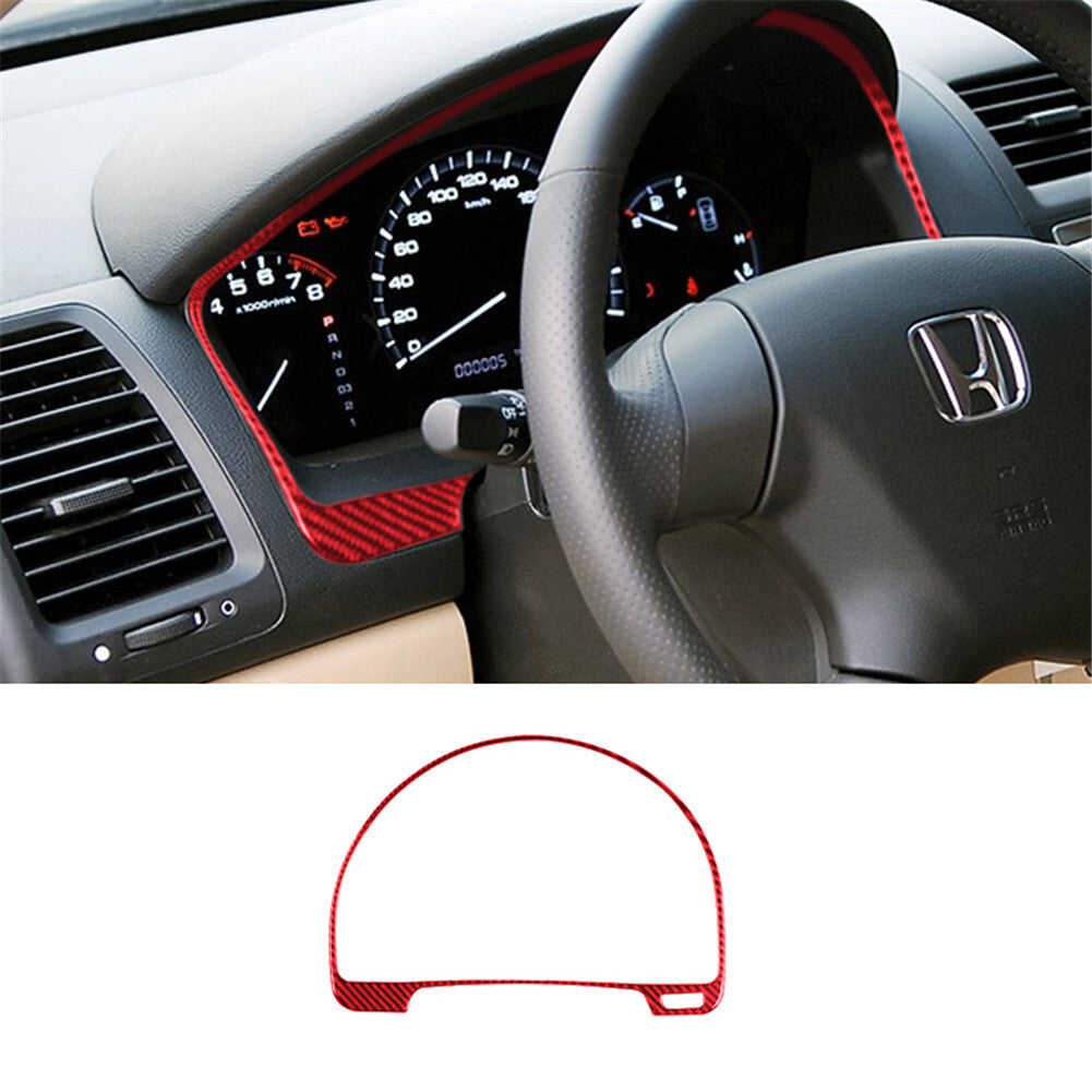 Red Carbon Fiber Speedmeter Surround Trim Cover for Honda Accord Sedan 2003-2007