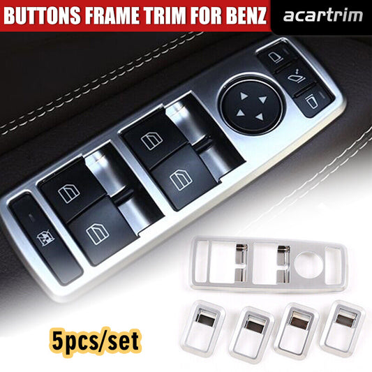 for Benz W176 W204 W212 C117 Car Door Armrest Window Lifting Buttons Frame Trim