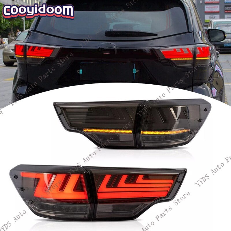 for Toyota Highlander 2014-2019 Smoked Rear Tail Light LED Dynamic Signal Brake