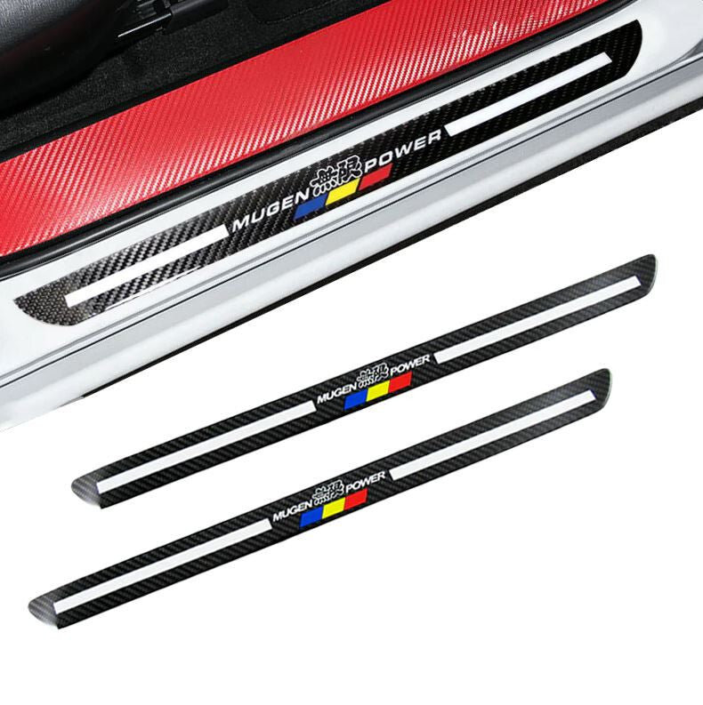 Car front door window sill protection sticker badge decorative strip carbon for Honda