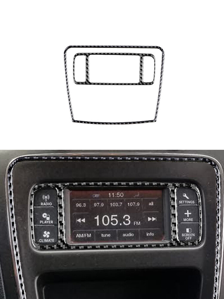 for Dodge Journey 2011-2017 2Pcs Central Radio Frame Trim Cover Carbon Fiber