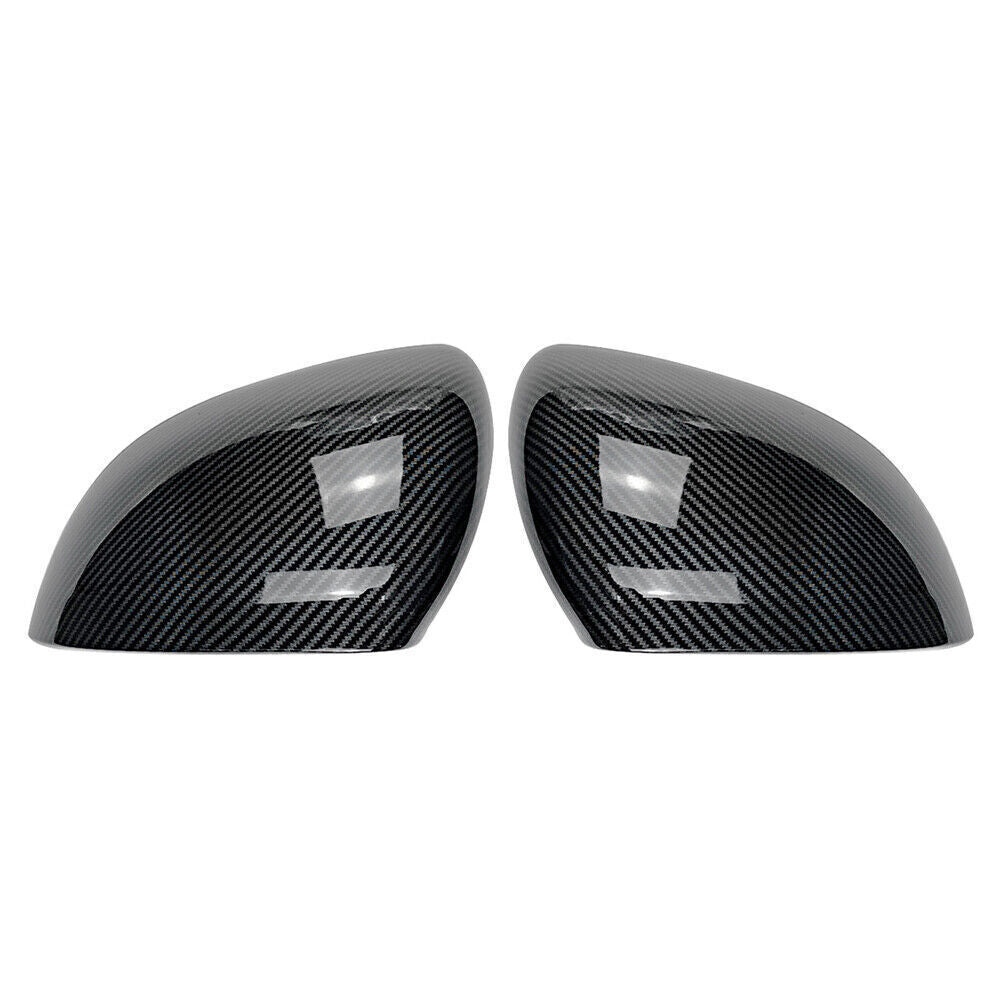 Pair Carbon Fiber Rear View Mirror Cover Trim for Mercedes-Benz C-Class W206 BLK