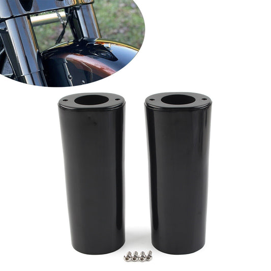 2 Extended Fork Slider Covers Fit for Harley Street Glide Road King Softail Black