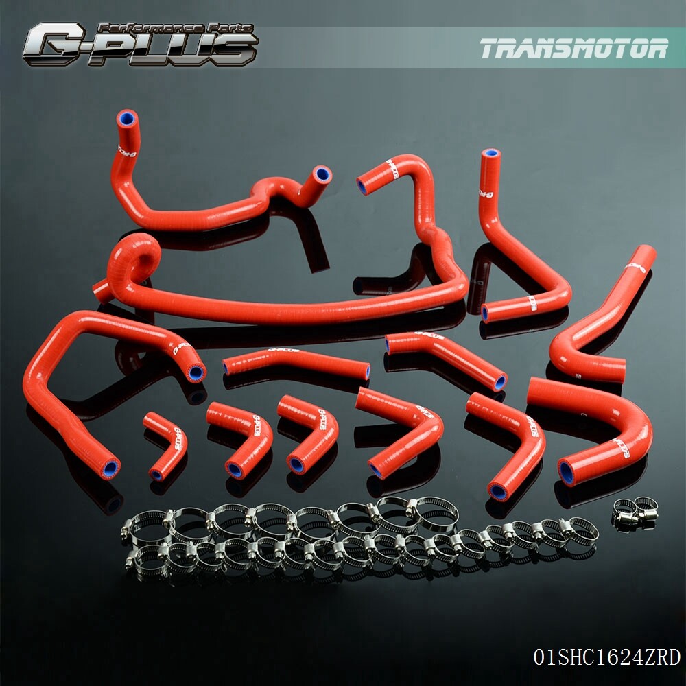 Suitable for Nissan Skyline GTR R33 R34 RB26DET Red Silicone Heater Hose Clamp Kit