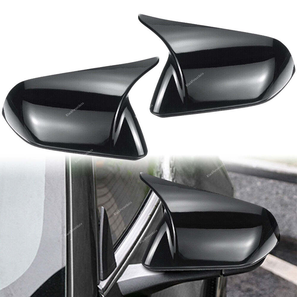 Fit for Ford for Mustang 15-2022 Glossy Black Rearview Door Side Mirror Cover Trim