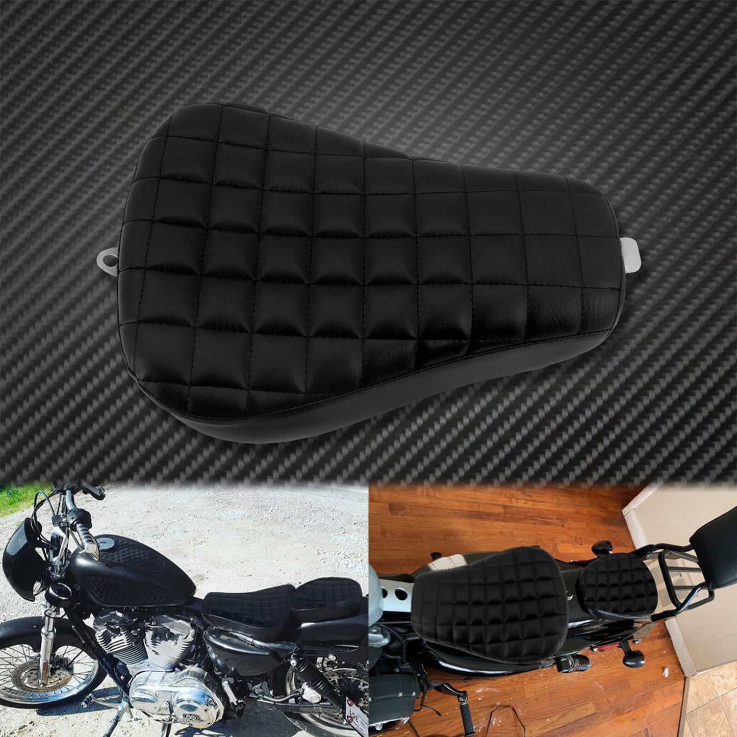Motorcycle Checkered Front Driver Solo for Seat Cushion Fit For Sportster XL 2010-15