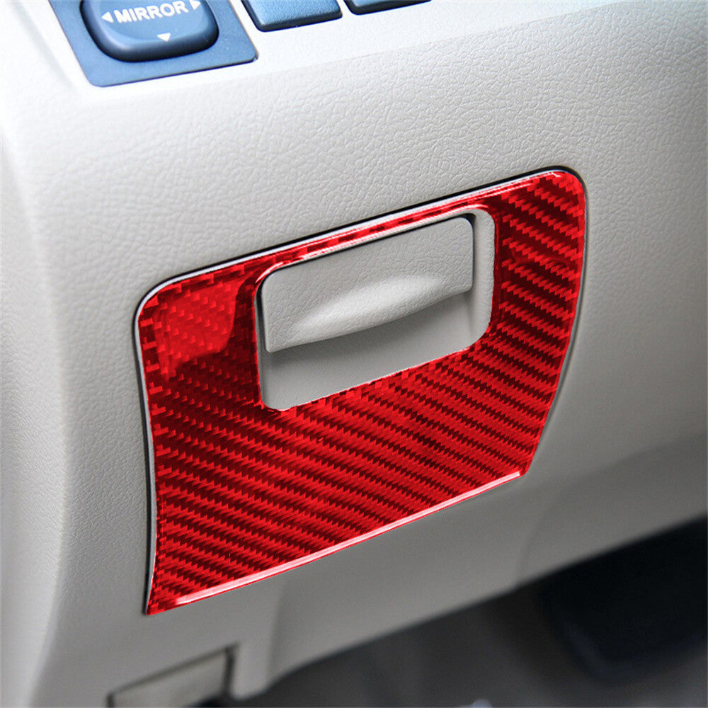 Red Carbon Fiber Driver's Storage Box Panel Trim For Toyot@ Highlander 2008-2013