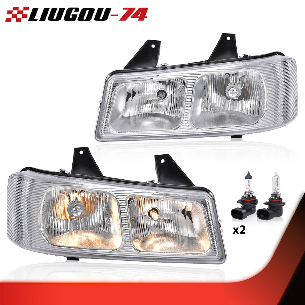 Suitable for 03-19 for Chevrolet Express for GMC Savana Van Chrome/Transparent Headlights (2-Piece Set)