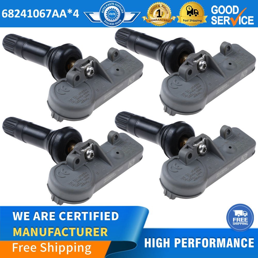 4-pack Tire Pressure Sensors TPMS 68241067AA 68406537AA for Jeep , for Chrysler , for Dodge , for Ram