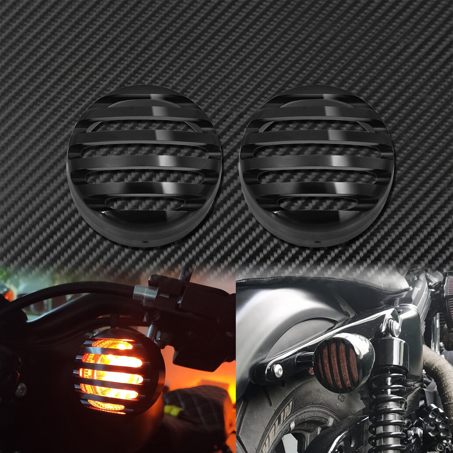 Motorcycle 5.75 Grill Headlight + Front Turn Signal Cover Fit For Sportster XL