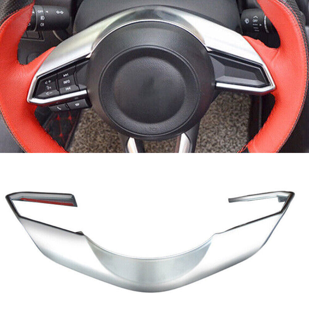 ABS for Mazda 3 Axela 2017-18 Matte Silver Steering Wheel Moulding Cover Trim 1X