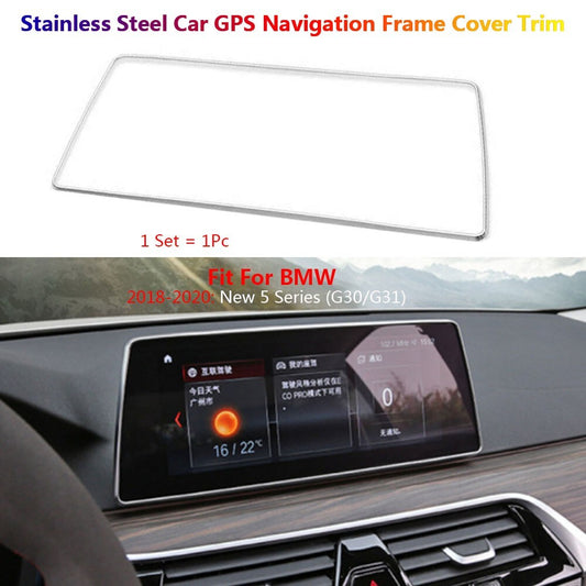 Stainless for BMW 5 Series G30 Car Console GPS Navigation Cover Trims 2018-2020