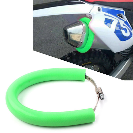 Motorcycle Exhaust Pipe Heat Shield Crash Protector Cover Guard Green Universal