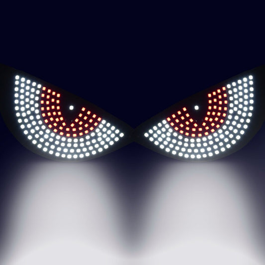 White Devil Eyes Light for Car Rear Window Demon Eye Flicker Road Signal Light