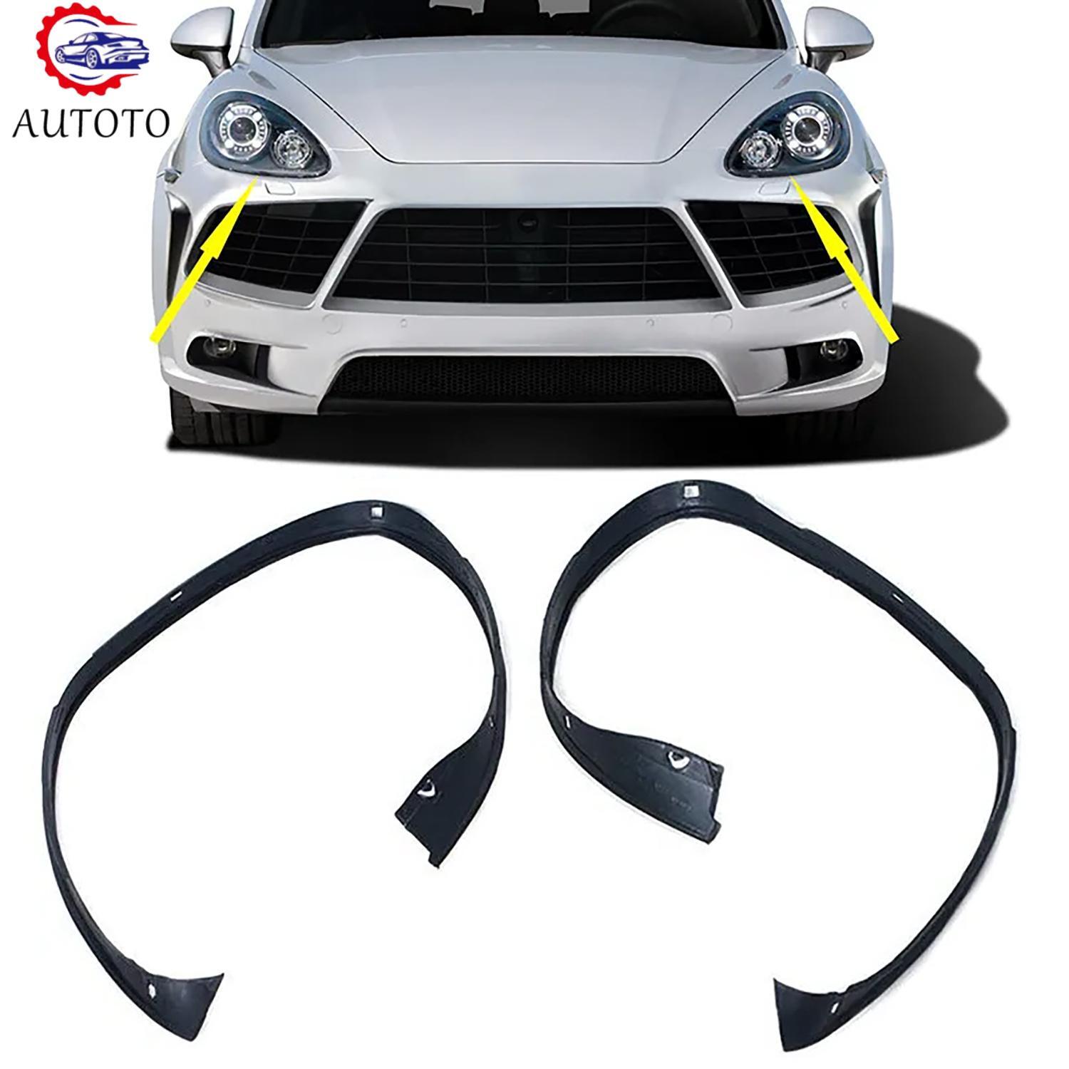 1Pair for Porsche for Cayenne Rubber Sealing Trim Headlamp Decorative Strip 2011-14