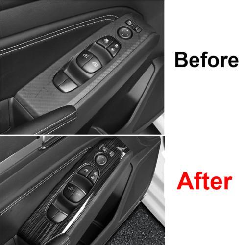 for Nissan Altima 2019-2022 Black Titanium Window Lock Lift Panel Frame Trim 4