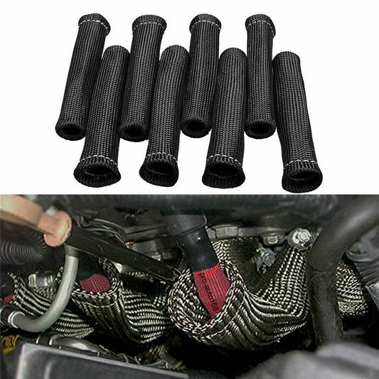 Black 2500¡ã SPARK PLUG WIRE BOOTS HEAT SHIELD PROTECTOR SLEEVE COVER SBC BBC 454