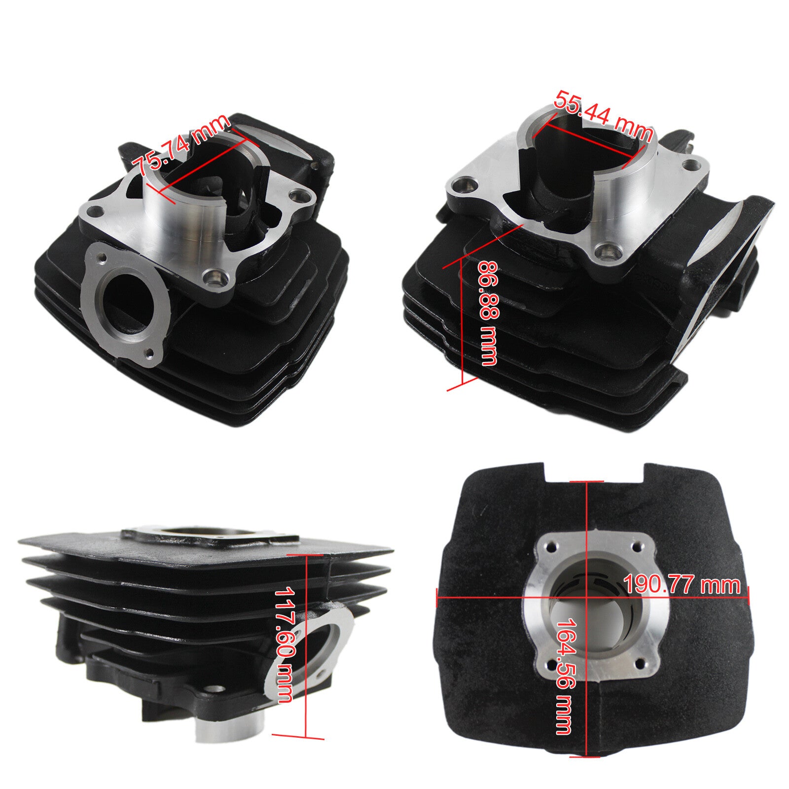 56mm Piston Cylinder Gasket Kit for Yamaha 1974-1981 DT125A DT125B DT125 125cc