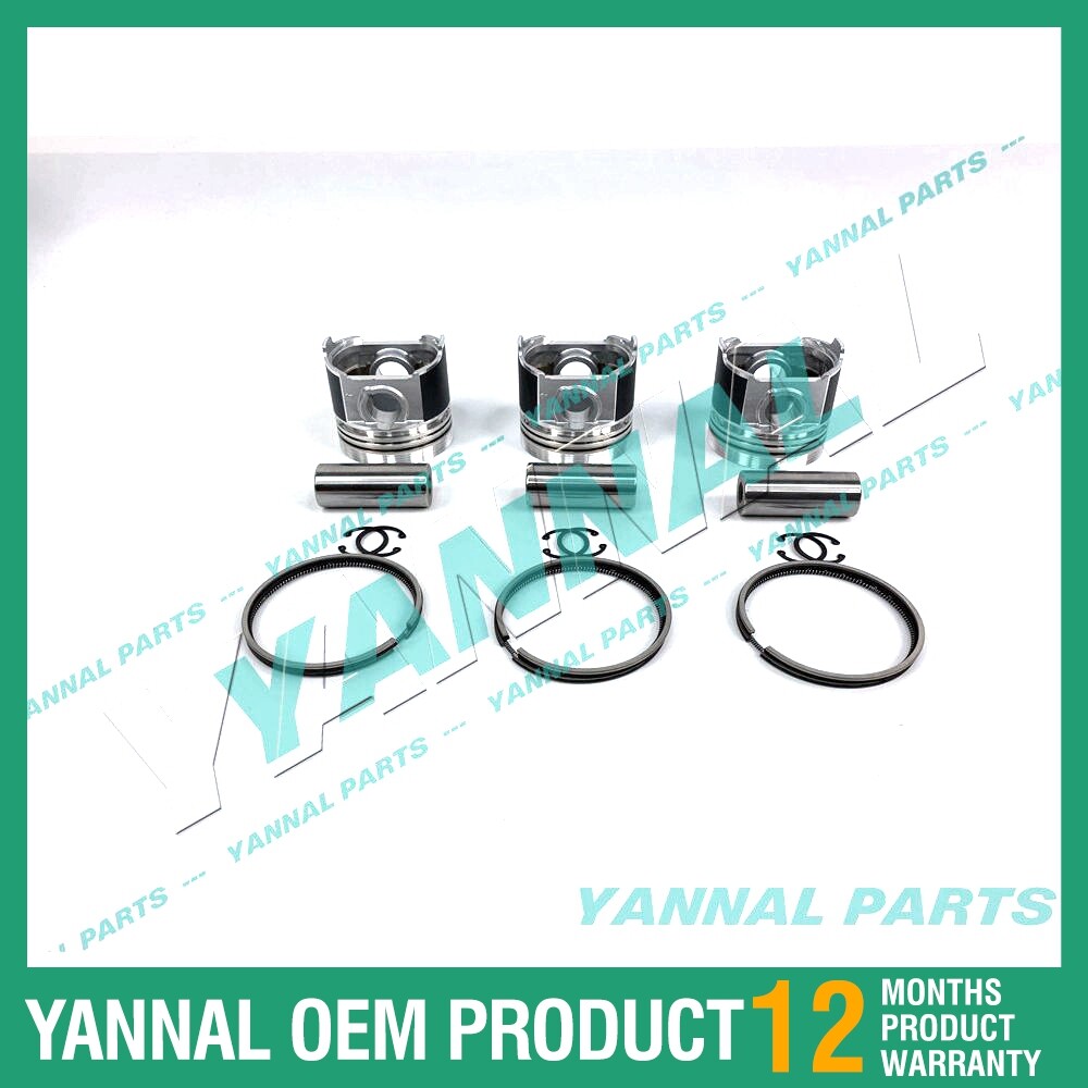 3-piece piston with piston rings + 0.5 mm for Yanmar 3TN66 engine (oversized)