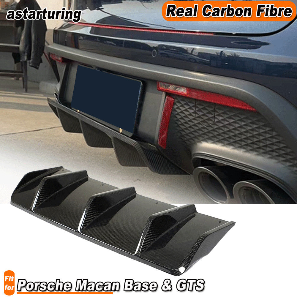 for Porsche Macan Base  GTS 2022-23 Real Carbon Fiber Rear Bumper Diffuser Lip