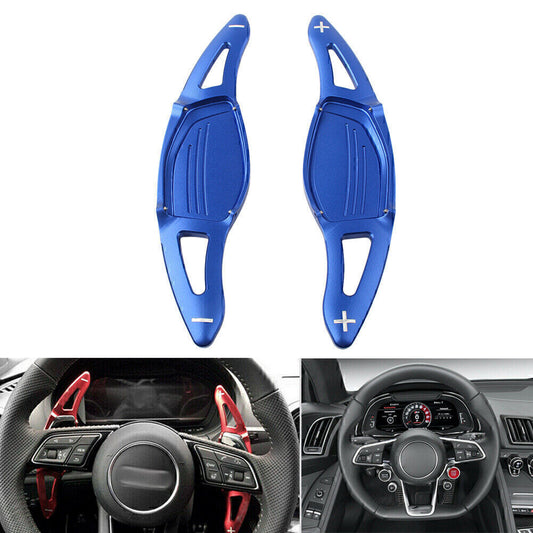 Blue Steering Wheel Shift Paddle Shifter Extension for Audi R8 RS3 RS4 RS5 TT