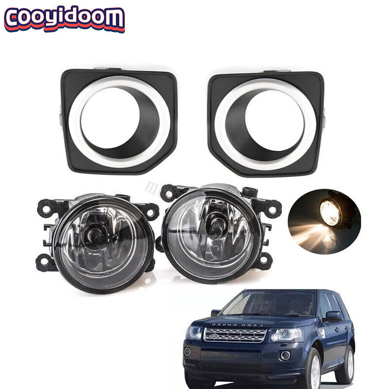 Fog light + cover trim kit with bulbs for Land Rover LR2 Freelander 2013 - 2016