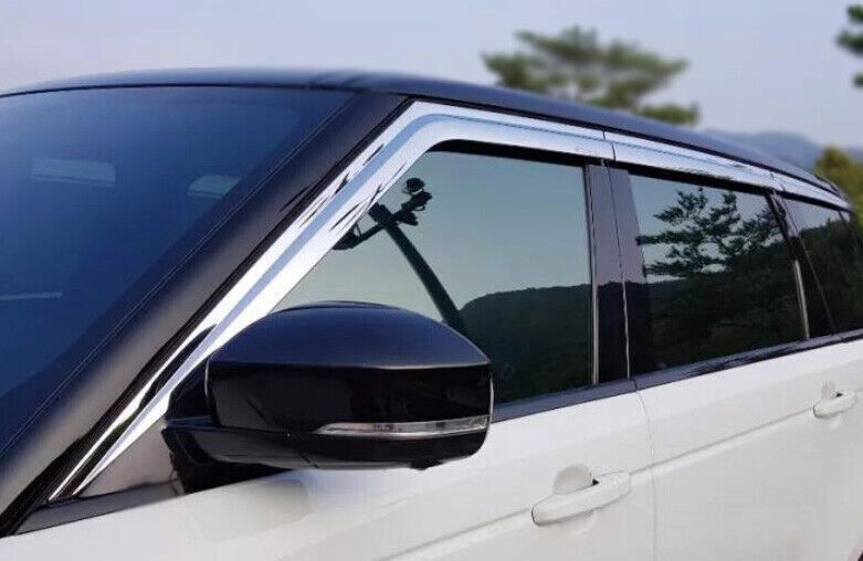 Chrome Side Window Visor Vent Rain Deflector for Land Rover Discovery 5 17-2025