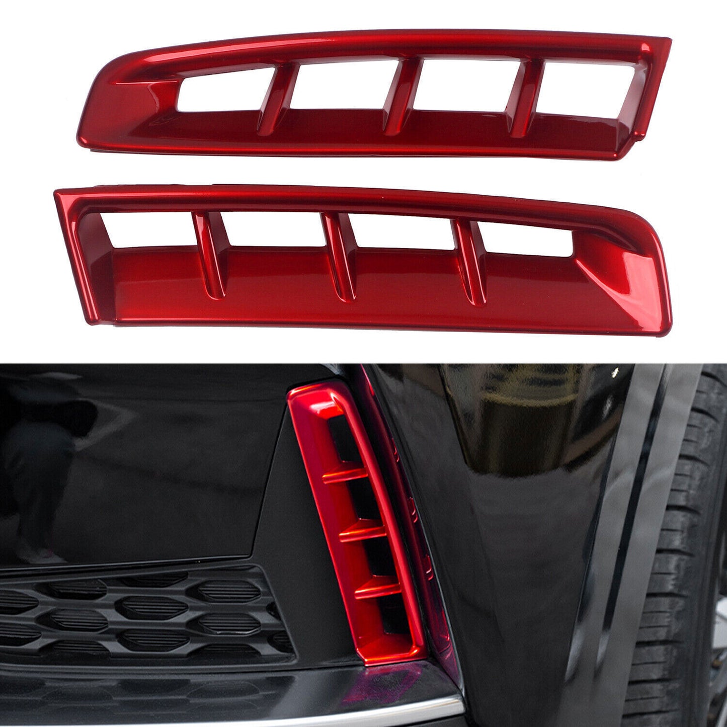 for Kia Carnival 22-2024 ABS Red Front Bumper Fog Light Lamp Moulding Cover Trim