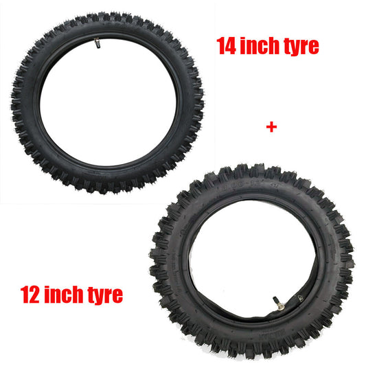 Front 60/100-14 + Rear 80/100-12 Tire Tubes - Dirt Pit Bicycles: TTR110, CRF70, KX65, PW80