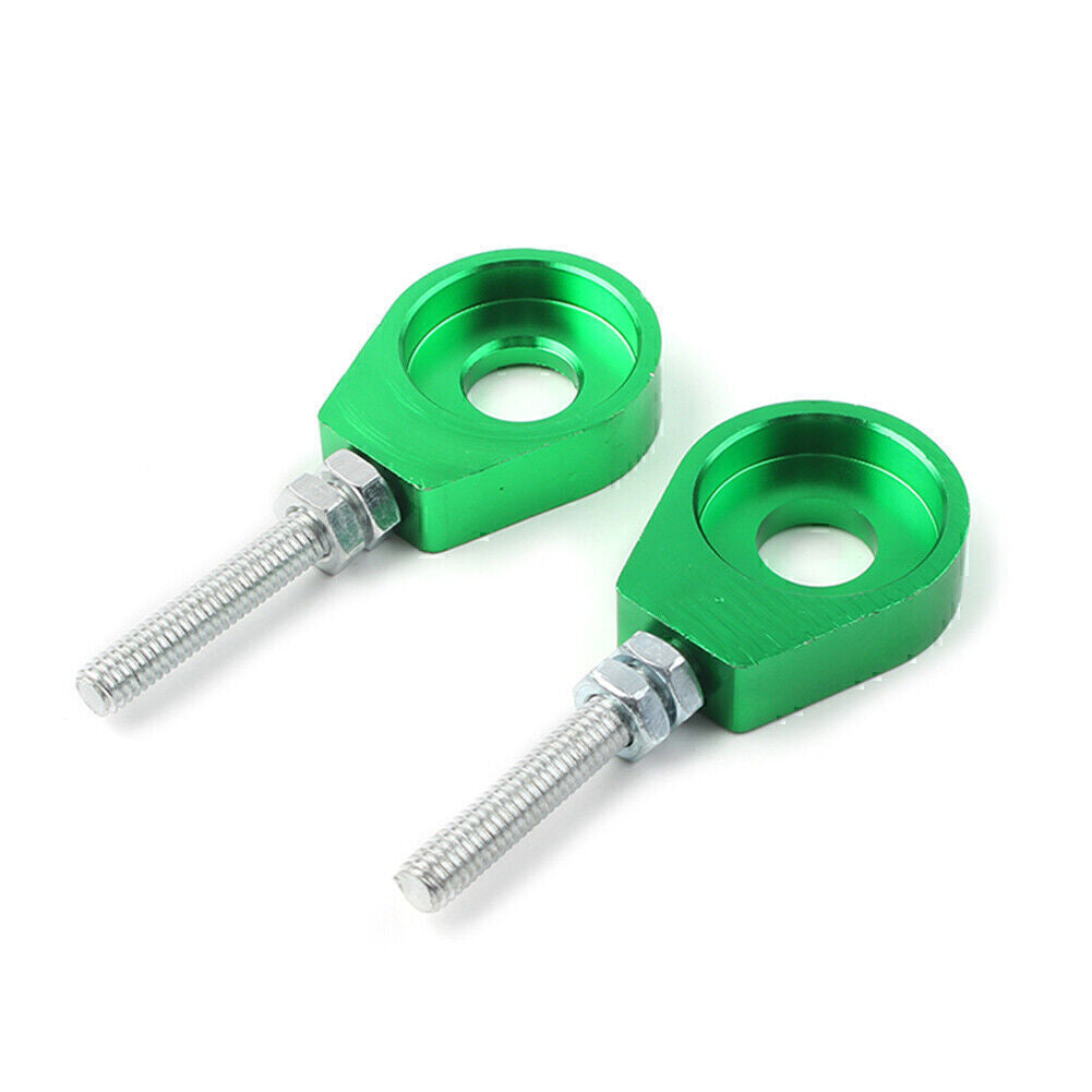 Fit Pit Quad Dirt Bike ATV CRF50 12mm Chain Adjuster Block Tensioner Green 2Pcs