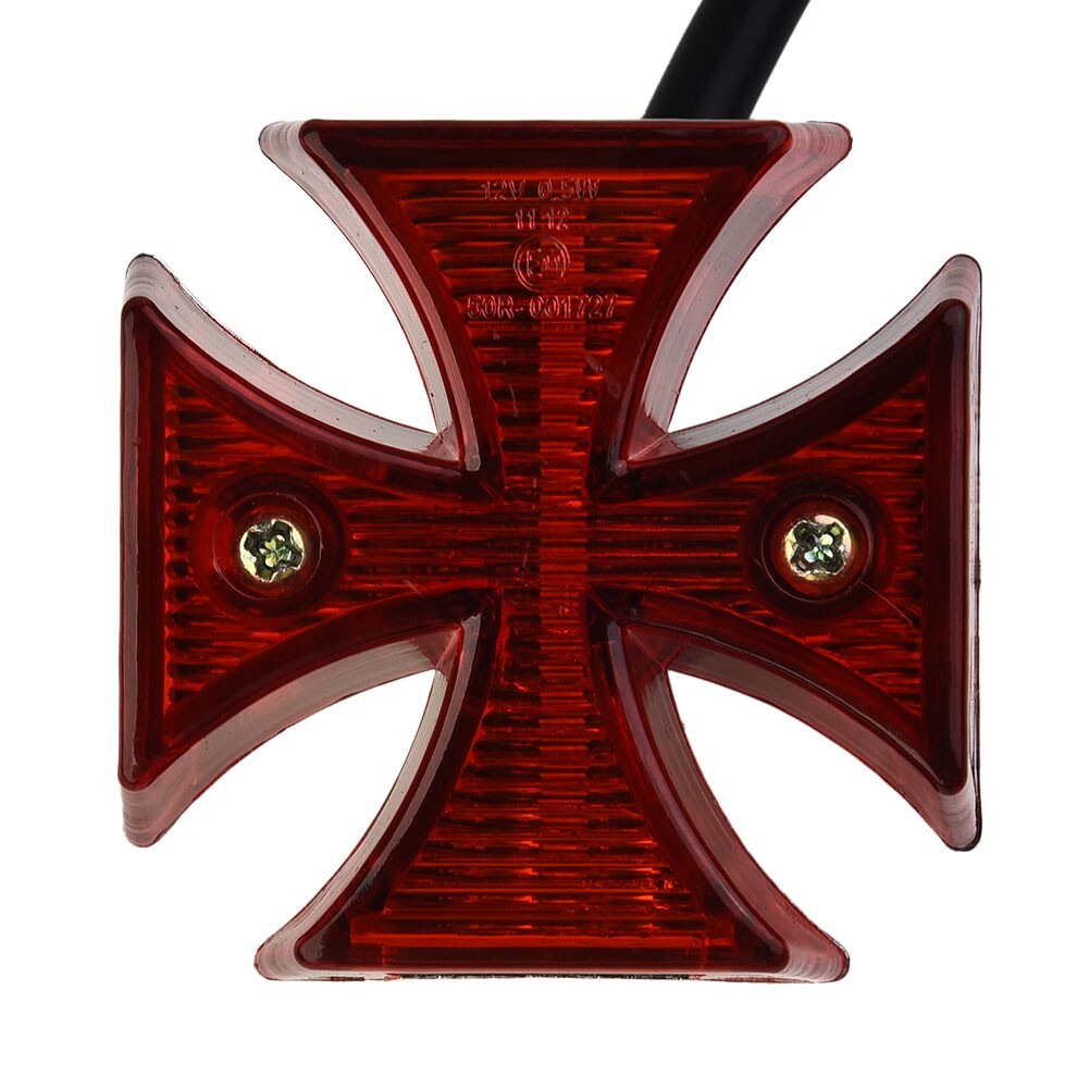 1X Motorcycle Choppers Dirt Bike Maltese Cross LED Rear License Plate Tail-Ligh