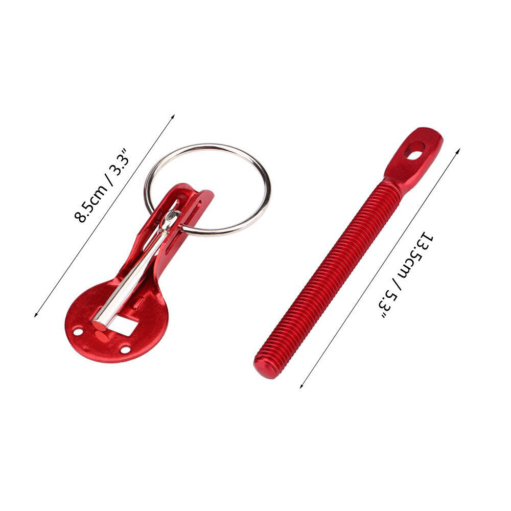 Universal Red Car Hood Pin Pins Lock Alloy Steel Mount Bonnet Latch Kit Racing