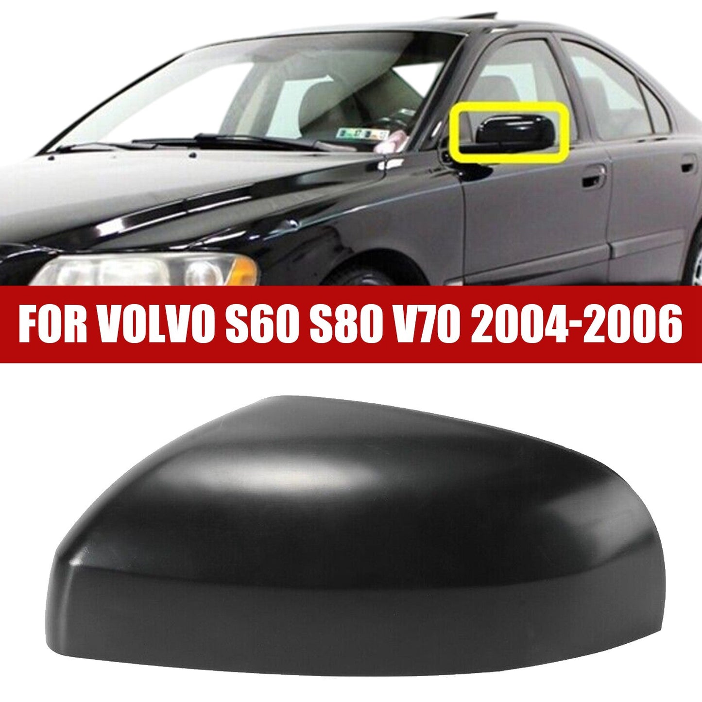 LH Wing Door Mirror Back Cover Case fit for Volvo S60 S80 V70 2004 2005-2006 AT