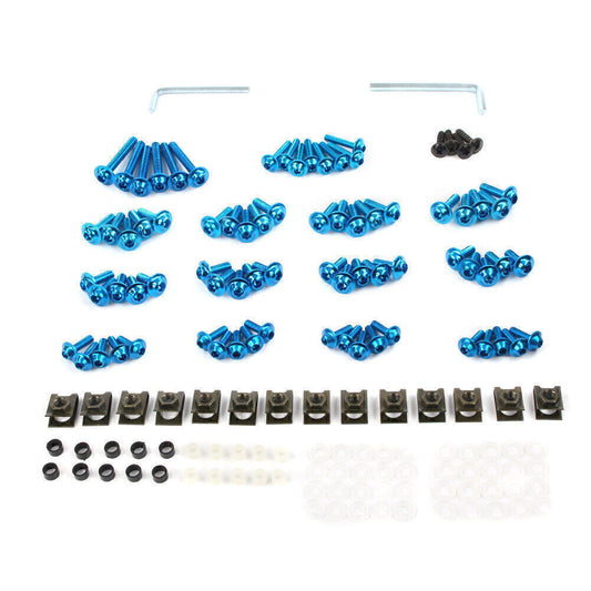 for Kawasaki ZX6R ZX-7R ZX9R ZX14 Fairing Bolt Kit Bodywork Screws BLUE