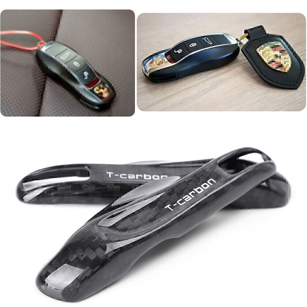 Key Shell Remote Car Keyless for Smart Key Cover case Fit for Porsche Carbon Fiber Car