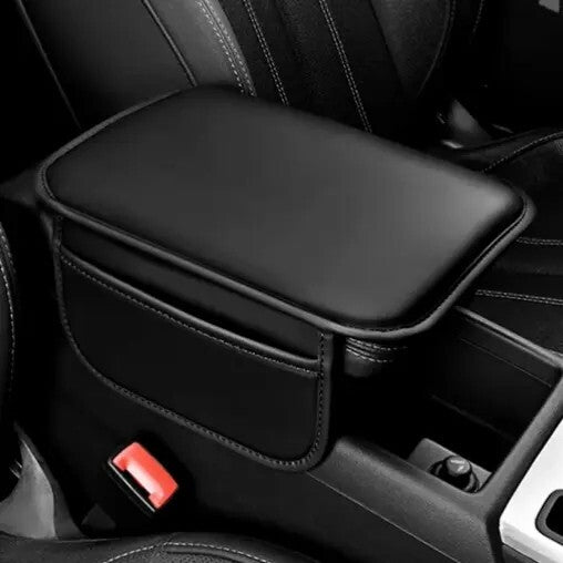 PU Leather Armrest Cushion Protector W/Storage Bag For Car Interior Accessories
