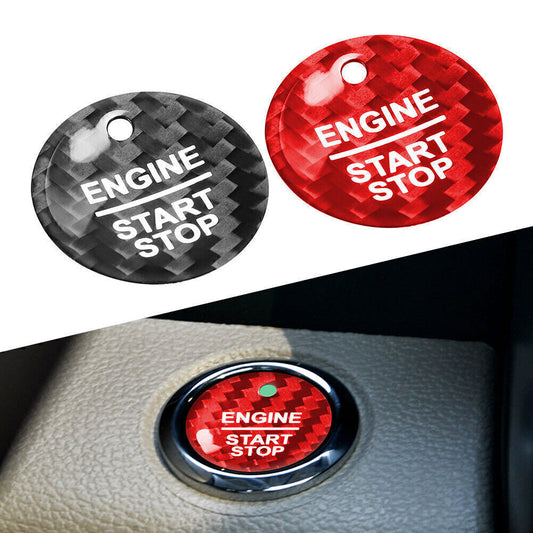 for Ford F-150 Carbon Fiber Keyless Engine Push Start Button Trim