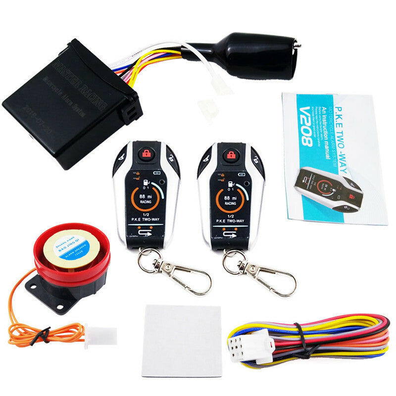 Motorcycle Anti-Theft Two-Way Alarm Automatic Locking Unlock A Key Control Flam