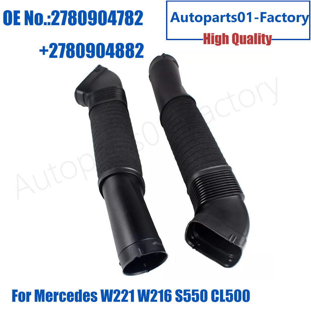 1Pair L+R Air Intake Pipe Inlet Air Hose for Mercedes-Benz W221 W216 S550 CL500