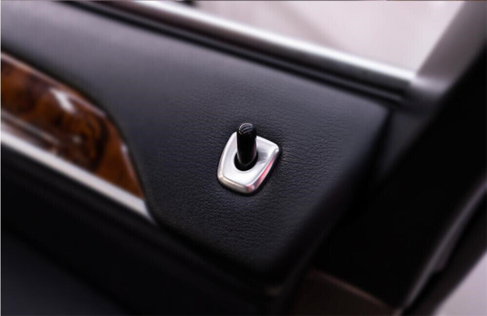 4¡ÁSteel Silver Interior Door Lock Pins Ring Trim for BMW X5 E70 X6 E71 2008-2013
