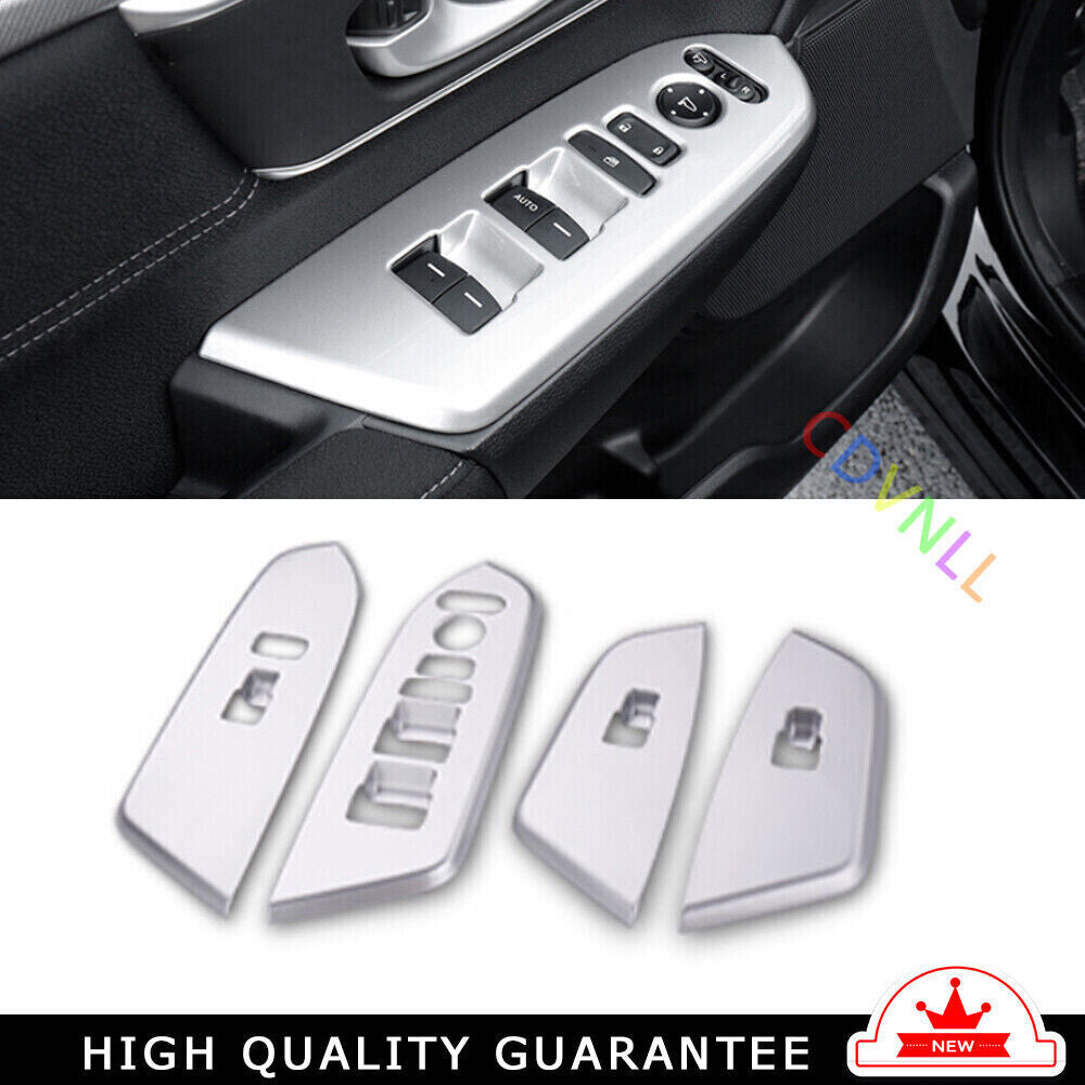 Glass Window Lifting Lock Panel Trim for Honda CRV CR-V 2017-2022 Matte Silver