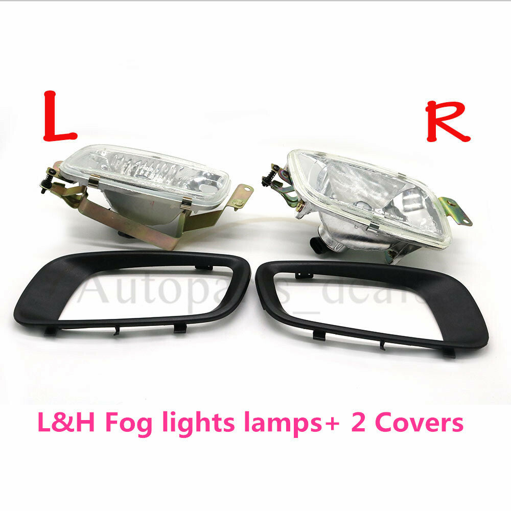 2X for MITSUBISHI Pajero Montero V73 V75 V77 00-03 Front Fog Lights Lamps+Cover