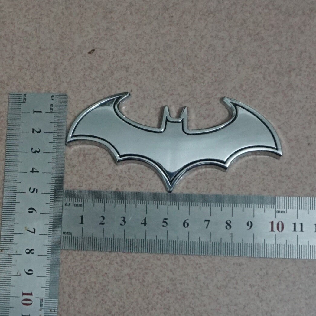 Chrome Silver Big Bat Metal Grille Emblem + Badge Decal Sticker Engine Motor SUV